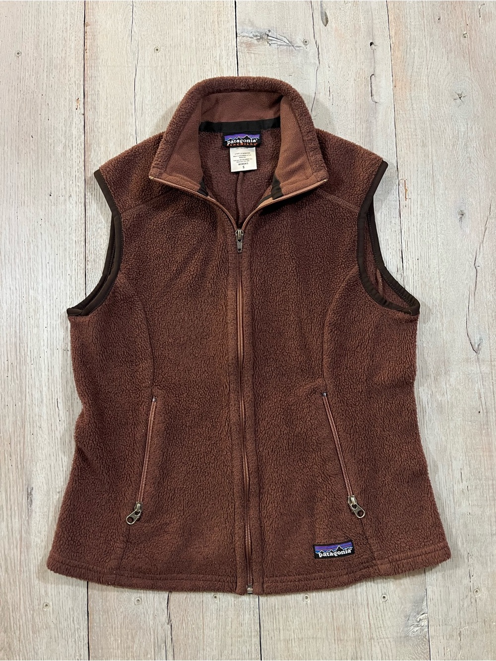 Patagonia Womens Synchilla Brown Fleece Full Zip Vest Size S